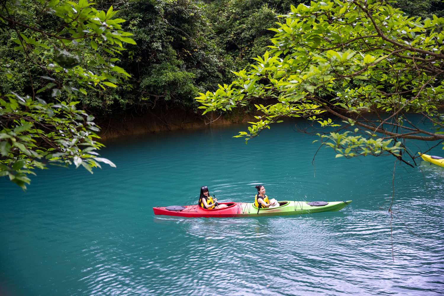 Chèo Kayak tại suối Blue.